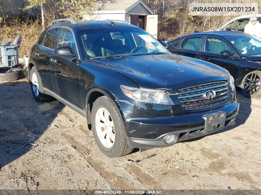 2005 Infiniti Fx35 VIN: JNRAS08W15X201234 Lot: 40824249