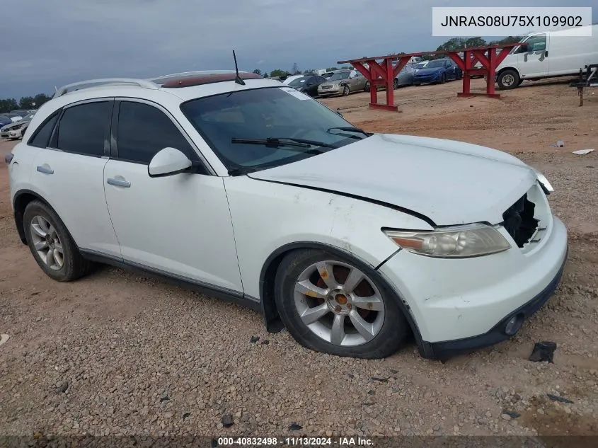 2005 Infiniti Fx35 VIN: JNRAS08U75X109902 Lot: 40832498