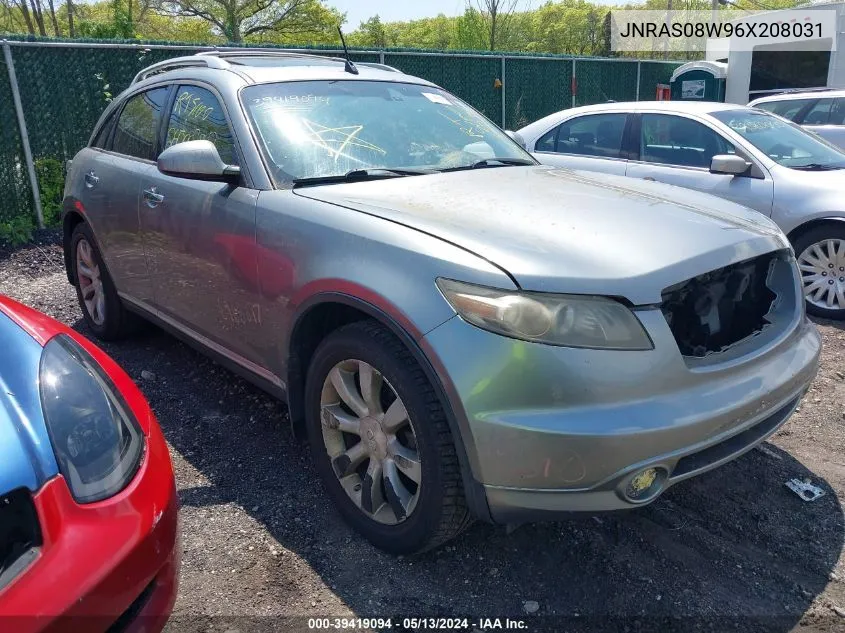 2006 Infiniti Fx35 VIN: JNRAS08W96X208031 Lot: 39419094