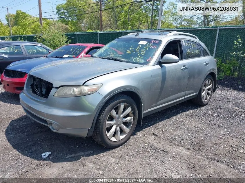 2006 Infiniti Fx35 VIN: JNRAS08W96X208031 Lot: 39419094