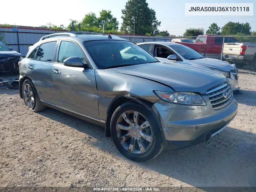 2006 Infiniti Fx35 VIN: JNRAS08U36X101118 Lot: 40107306