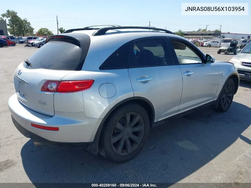 2006 Infiniti Fx35 VIN: JNRAS08U56X103954 Lot: 40259160