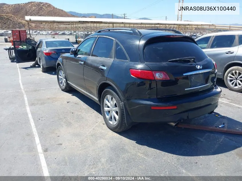 2006 Infiniti Fx35 VIN: JNRAS08U36X100440 Lot: 40298034