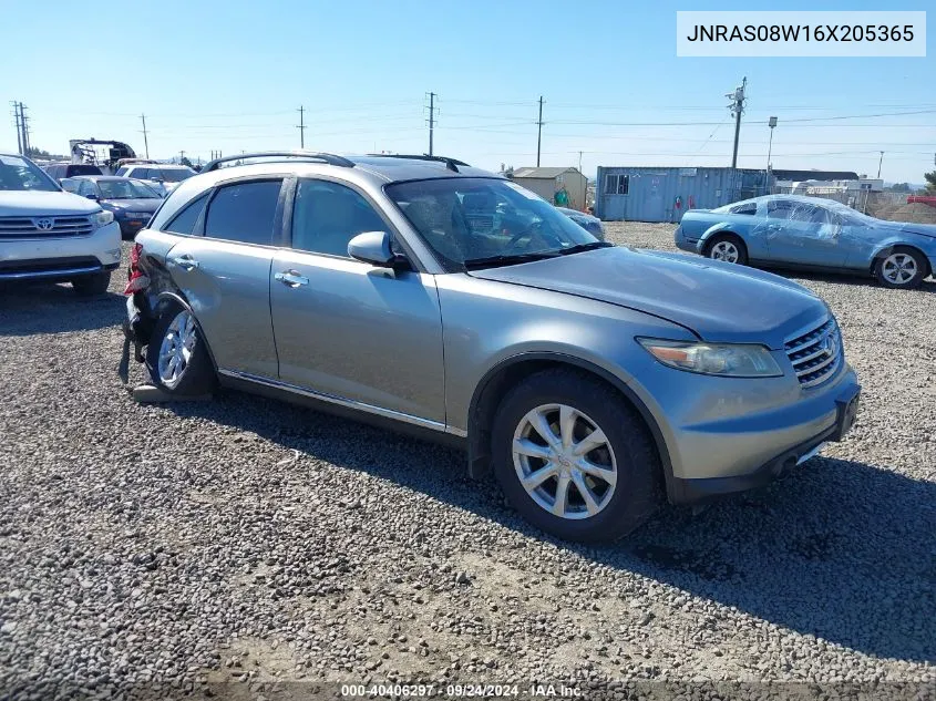 2006 Infiniti Fx35 VIN: JNRAS08W16X205365 Lot: 40406297