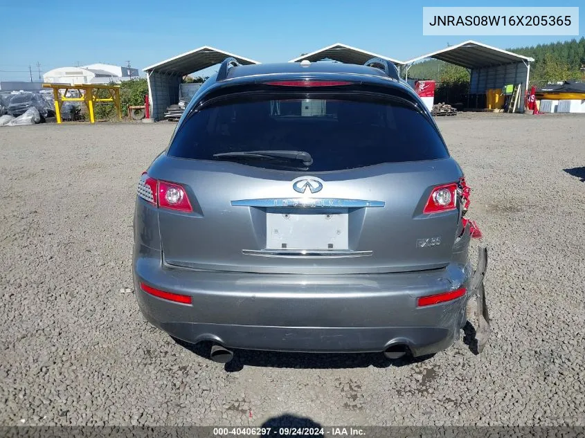 2006 Infiniti Fx35 VIN: JNRAS08W16X205365 Lot: 40406297