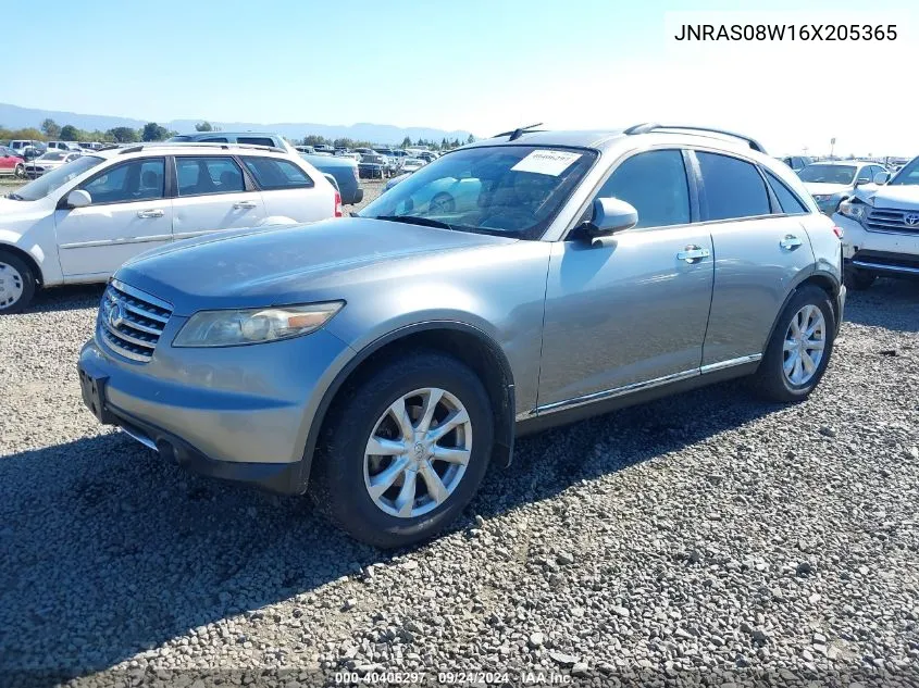 2006 Infiniti Fx35 VIN: JNRAS08W16X205365 Lot: 40406297