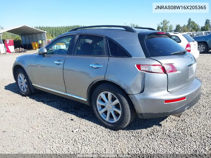 2006 Infiniti Fx35 VIN: JNRAS08W16X205365 Lot: 40406297