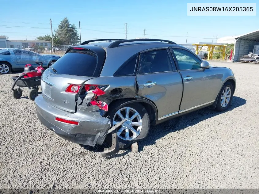 2006 Infiniti Fx35 VIN: JNRAS08W16X205365 Lot: 40406297