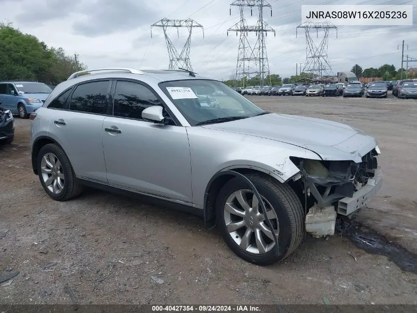 2006 Infiniti Fx35 VIN: JNRAS08W16X205236 Lot: 40427354