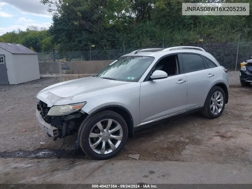 2006 Infiniti Fx35 VIN: JNRAS08W16X205236 Lot: 40427354