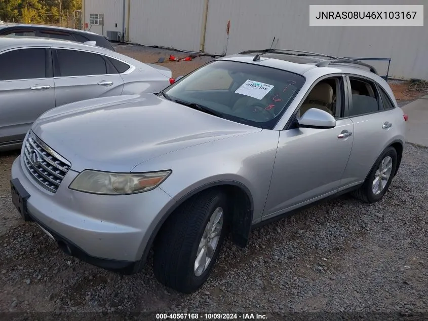 2006 Infiniti Fx35 VIN: JNRAS08U46X103167 Lot: 40567168