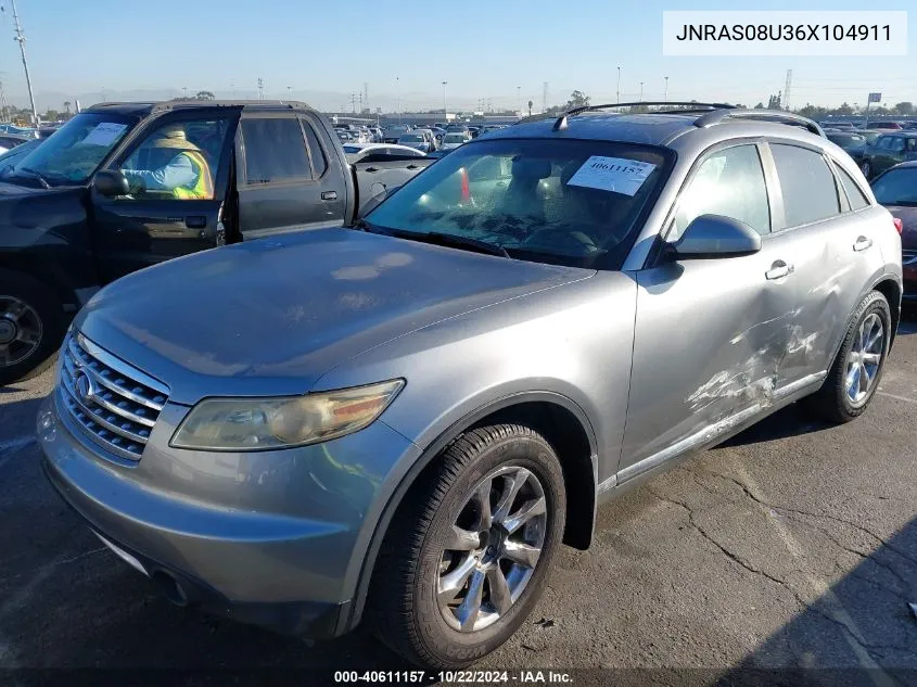 2006 Infiniti Fx35 VIN: JNRAS08U36X104911 Lot: 40611157