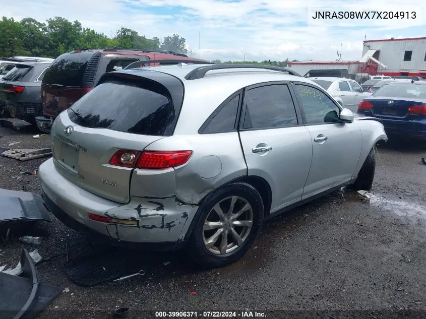 2007 Infiniti Fx35 VIN: JNRAS08WX7X204913 Lot: 39906371