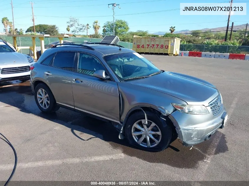 2007 Infiniti Fx35 VIN: JNRAS08W07X201213 Lot: 40048938