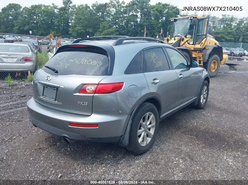 2007 Infiniti Fx35 VIN: JNRAS08WX7X210405 Lot: 40051825