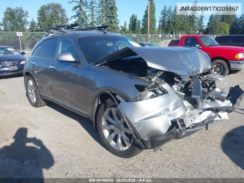 2007 Infiniti Fx35 VIN: JNRAS08W17X205867 Lot: 40196039