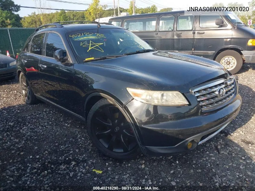 2007 Infiniti Fx35 VIN: JNRAS08W07X201020 Lot: 40218290