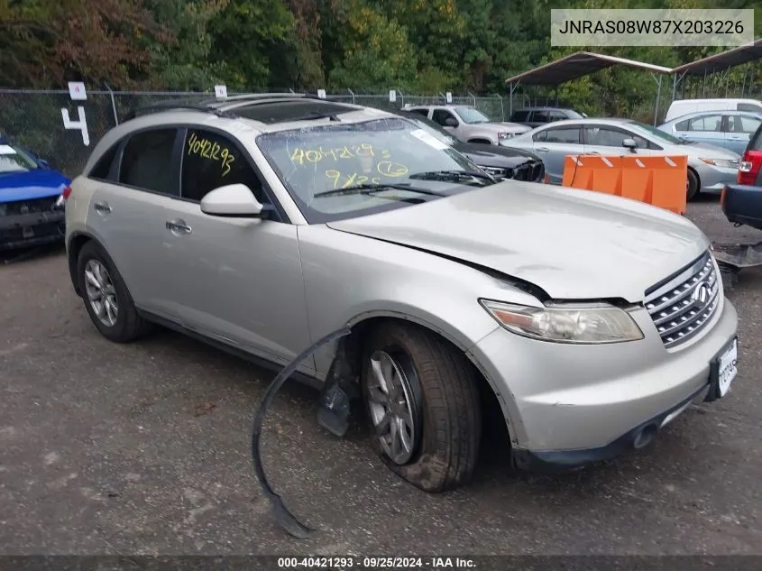 2007 Infiniti Fx35 VIN: JNRAS08W87X203226 Lot: 40421293