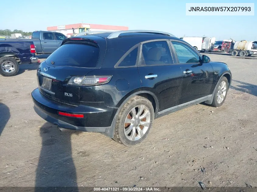 2007 Infiniti Fx35 VIN: JNRAS08W57X207993 Lot: 40471321