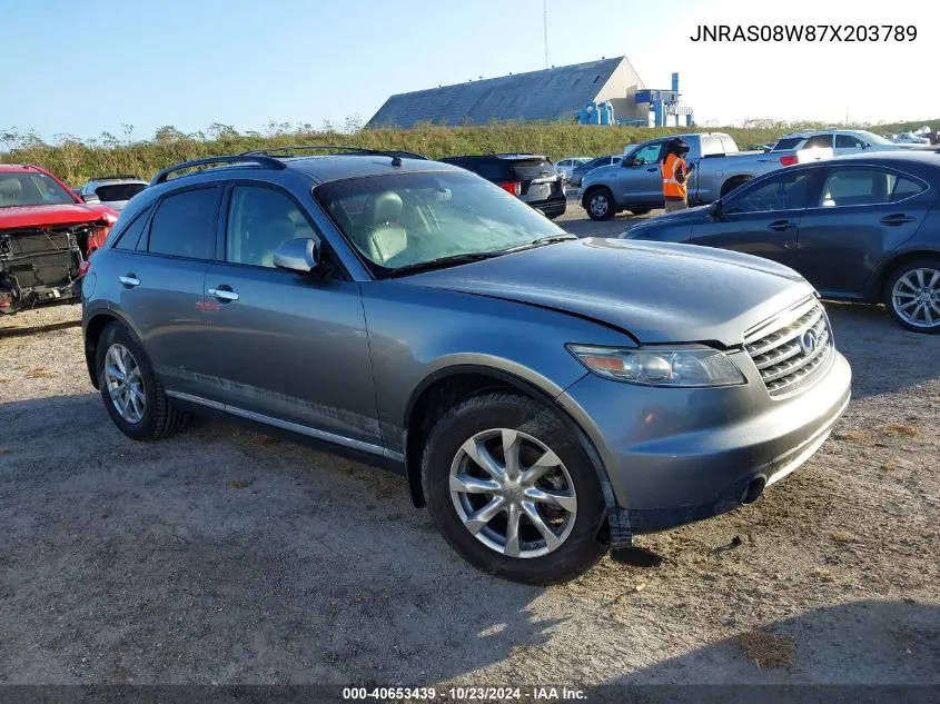 2007 Infiniti Fx35 VIN: JNRAS08W87X203789 Lot: 40653439