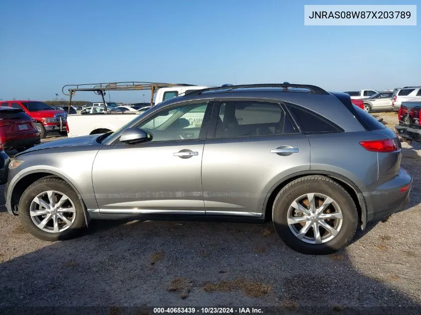 2007 Infiniti Fx35 VIN: JNRAS08W87X203789 Lot: 40653439