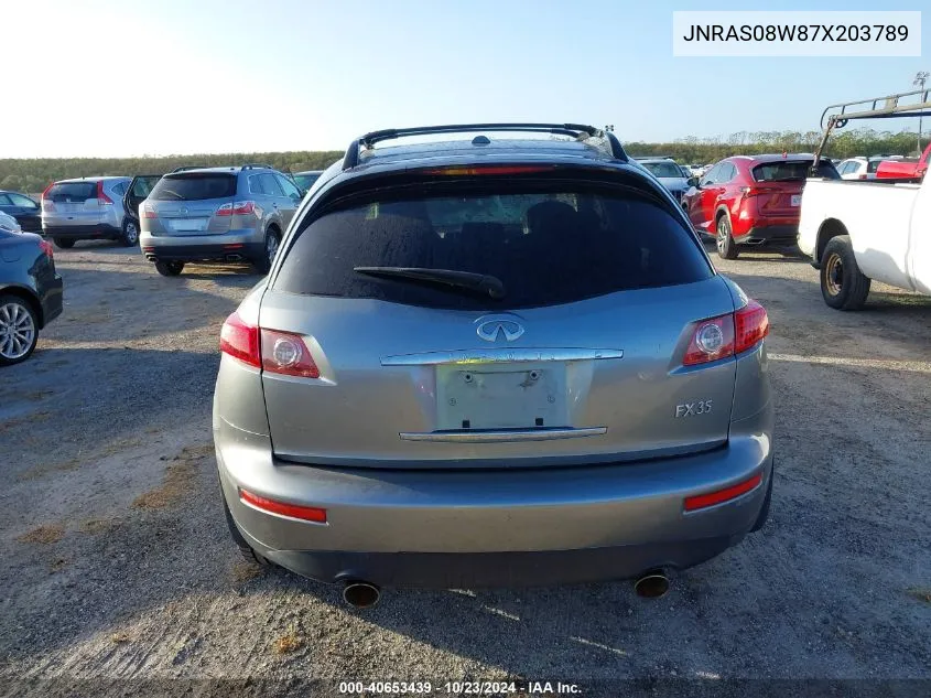 2007 Infiniti Fx35 VIN: JNRAS08W87X203789 Lot: 40653439