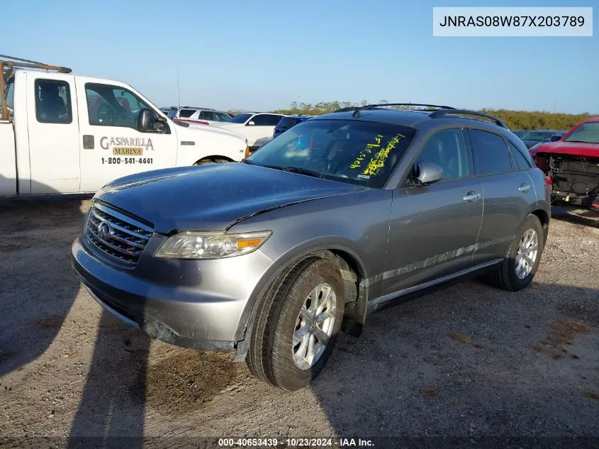 2007 Infiniti Fx35 VIN: JNRAS08W87X203789 Lot: 40653439