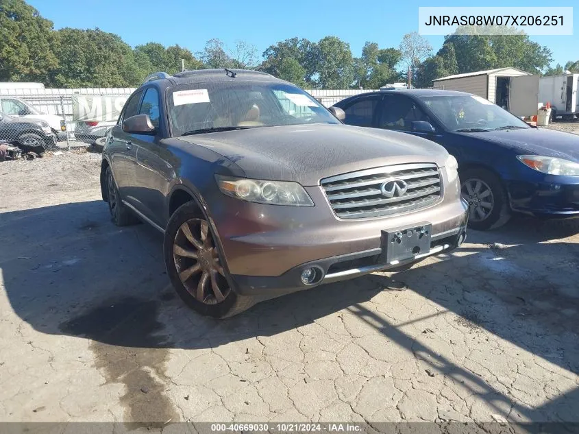 2007 Infiniti Fx35 VIN: JNRAS08W07X206251 Lot: 40669030