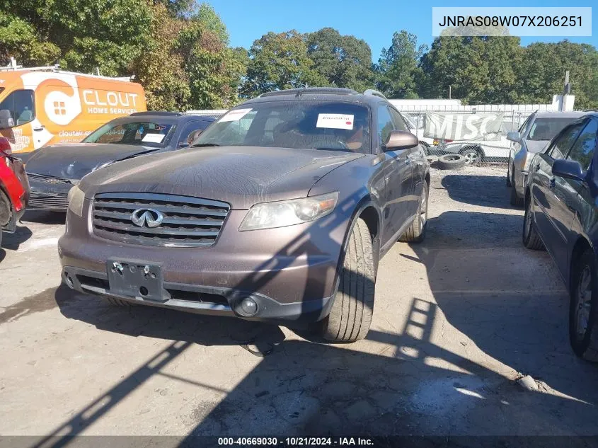 2007 Infiniti Fx35 VIN: JNRAS08W07X206251 Lot: 40669030