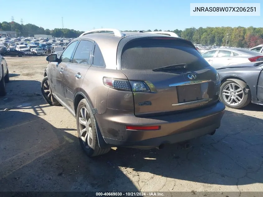 2007 Infiniti Fx35 VIN: JNRAS08W07X206251 Lot: 40669030