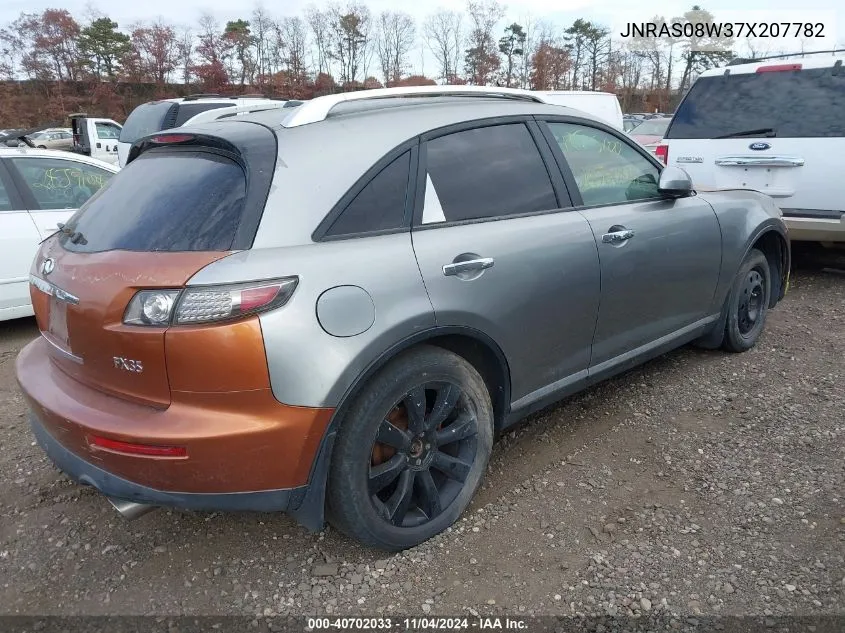 2007 Infiniti Fx35 VIN: JNRAS08W37X207782 Lot: 40702033