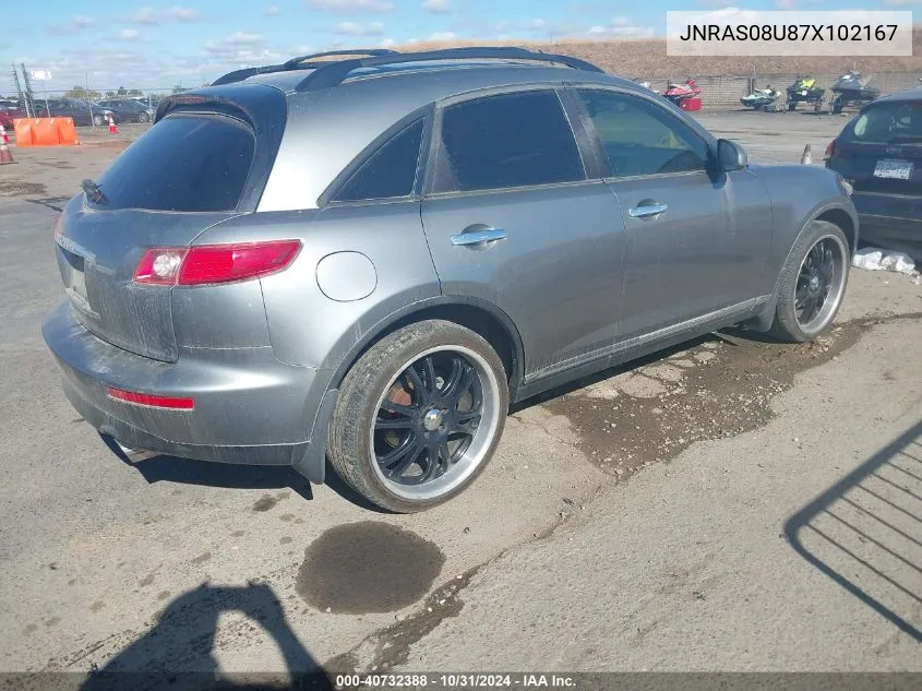 2007 Infiniti Fx35 VIN: JNRAS08U87X102167 Lot: 40732388