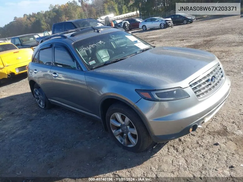 2007 Infiniti Fx35 VIN: JNRAS08W67X203371 Lot: 40740196