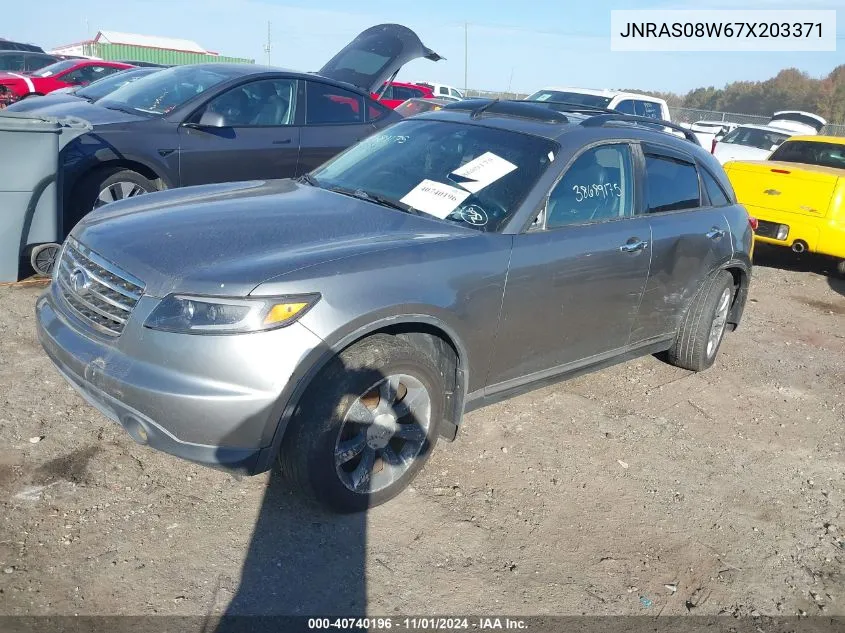 2007 Infiniti Fx35 VIN: JNRAS08W67X203371 Lot: 40740196