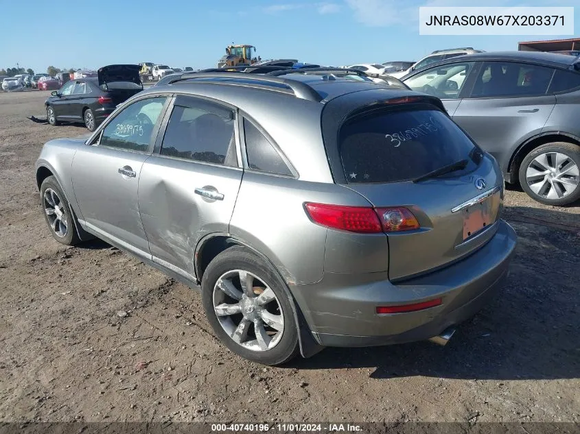 2007 Infiniti Fx35 VIN: JNRAS08W67X203371 Lot: 40740196