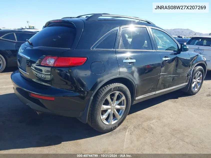 2007 Infiniti Fx35 VIN: JNRAS08W27X207269 Lot: 40744799