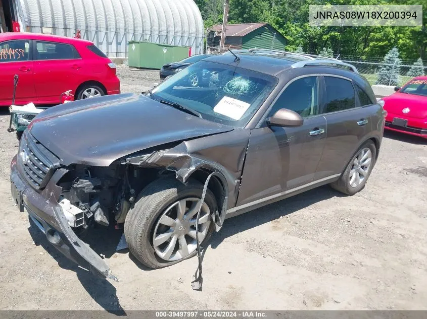 2008 Infiniti Fx35 VIN: JNRAS08W18X200394 Lot: 39497997