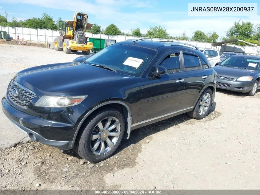 2008 Infiniti Fx35 VIN: JNRAS08W28X200937 Lot: 40269860