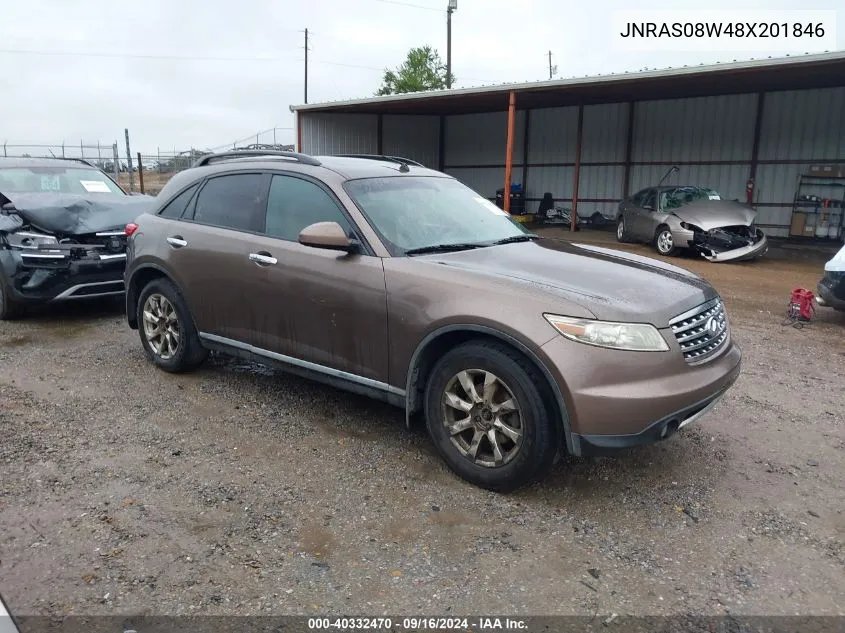 2008 Infiniti Fx35 VIN: JNRAS08W48X201846 Lot: 40332470