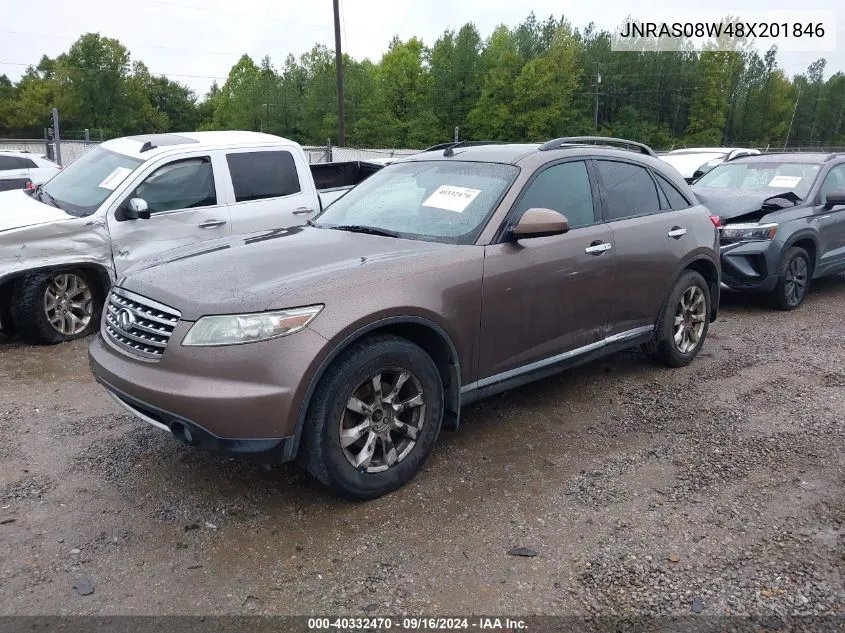 2008 Infiniti Fx35 VIN: JNRAS08W48X201846 Lot: 40332470