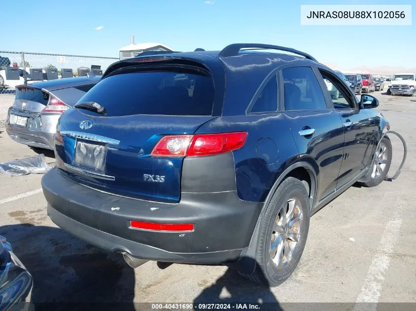 2008 Infiniti Fx35 VIN: JNRAS08U88X102056 Lot: 40431690