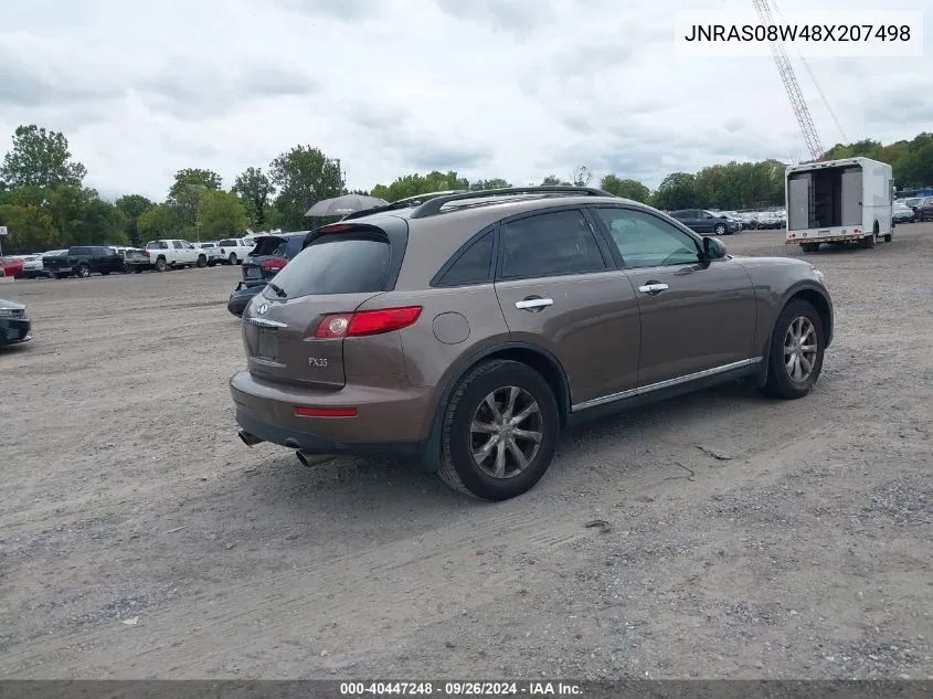 2008 Infiniti Fx35 VIN: JNRAS08W48X207498 Lot: 40447248