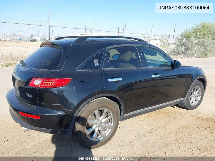 2008 Infiniti Fx35 VIN: JNRAS08U88X100064 Lot: 40554287