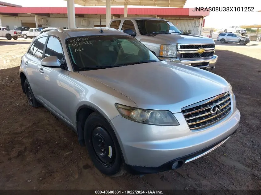 2008 Infiniti Fx35 VIN: JNRAS08U38X101252 Lot: 40680331