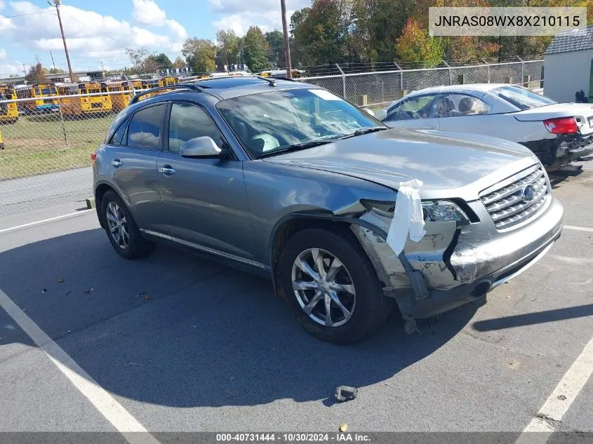 2008 Infiniti Fx35 VIN: JNRAS08WX8X210115 Lot: 40731444