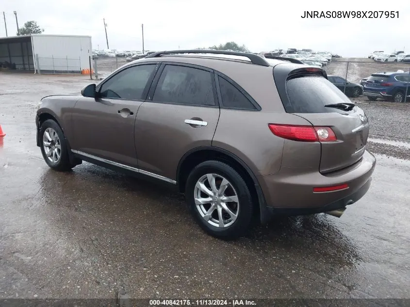 2008 Infiniti Fx35 VIN: JNRAS08W98X207951 Lot: 40842175