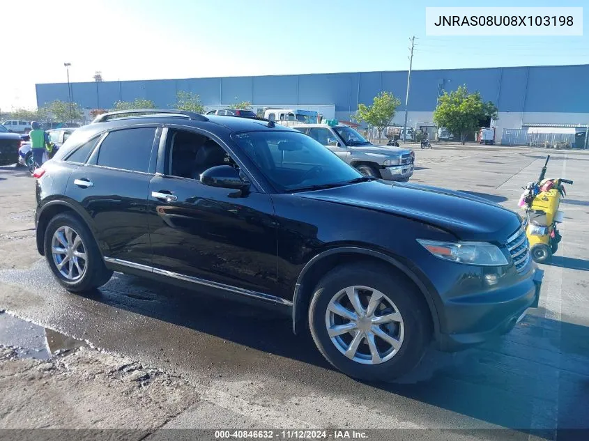 2008 Infiniti Fx35 VIN: JNRAS08U08X103198 Lot: 40846632