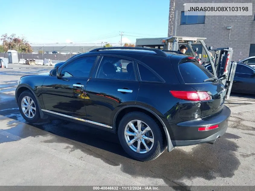 2008 Infiniti Fx35 VIN: JNRAS08U08X103198 Lot: 40846632