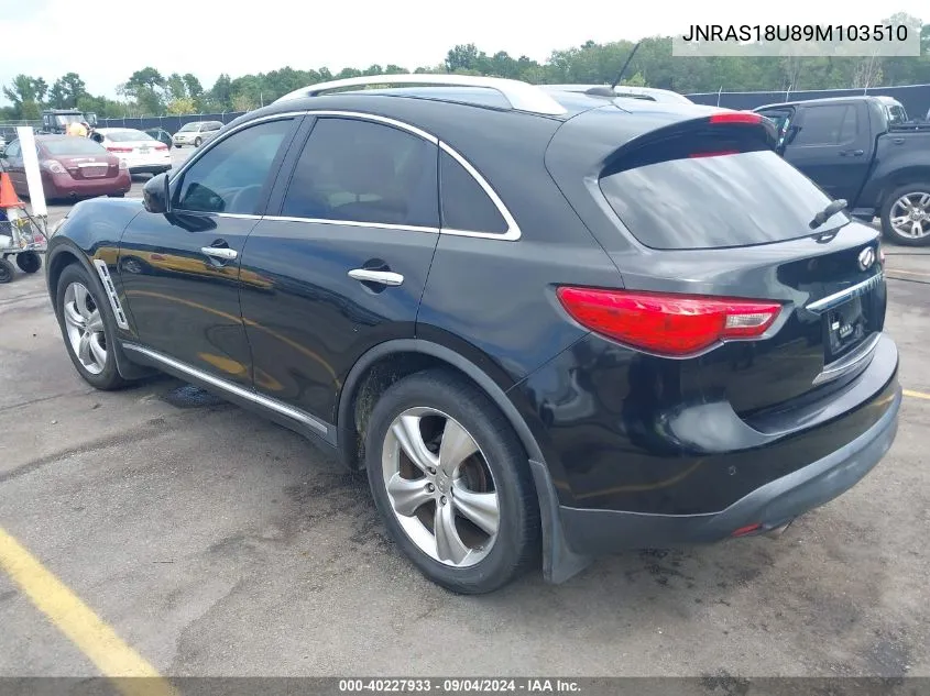 2009 Infiniti Fx35 VIN: JNRAS18U89M103510 Lot: 40227933