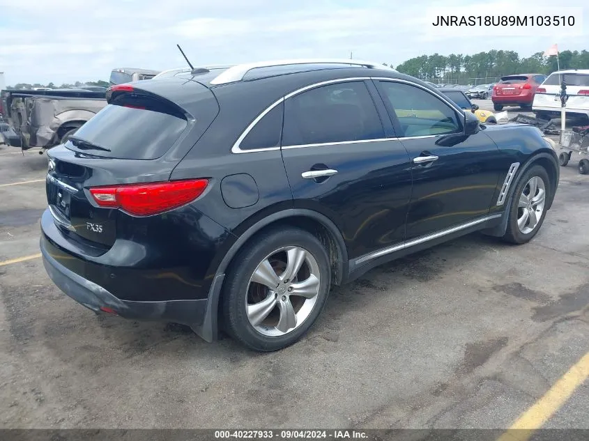 2009 Infiniti Fx35 VIN: JNRAS18U89M103510 Lot: 40227933